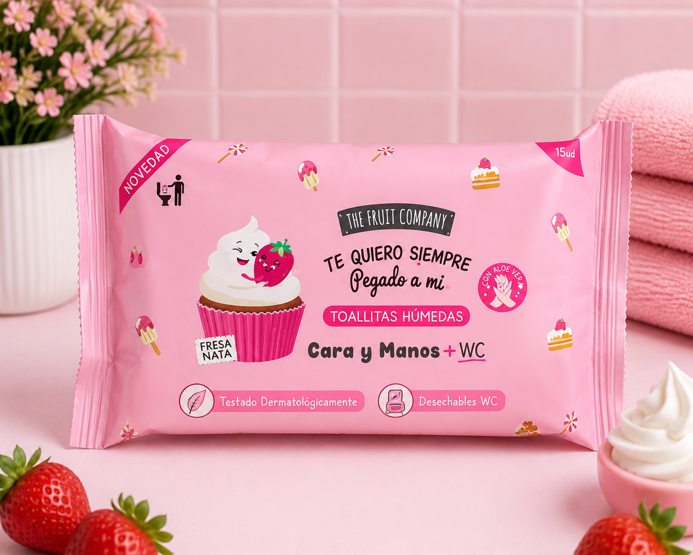Toallitas Húmedas The Fruit Company – Fresa Nata