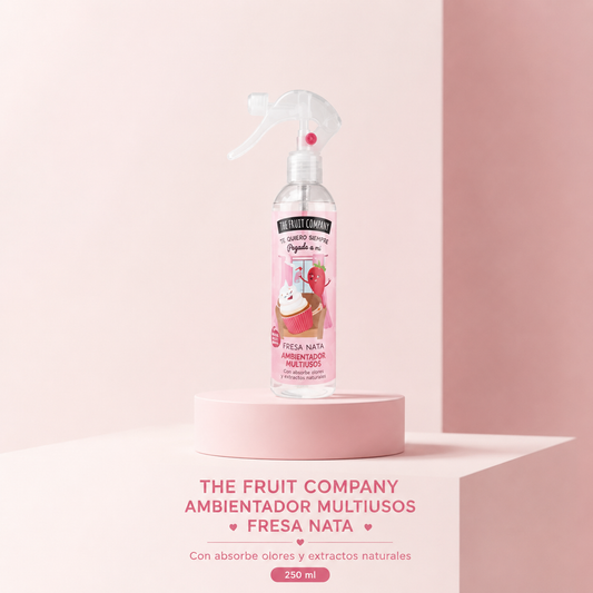 The Fruit Company Ambientador Multiusos Fresa Nata – Spray Perfumado 250 ml
