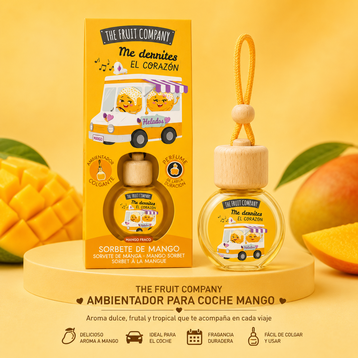 The Fruit Company Ambientador para Coche Mango Colgante