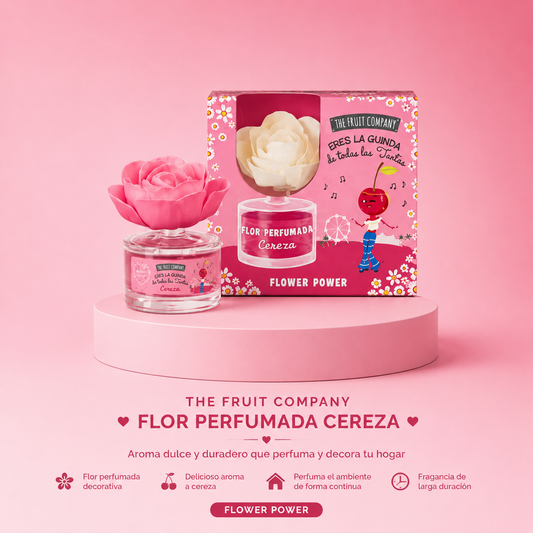 The Fruit Company Flor Perfumada Cereza – Ambientador Decorativo con Aroma Duradero