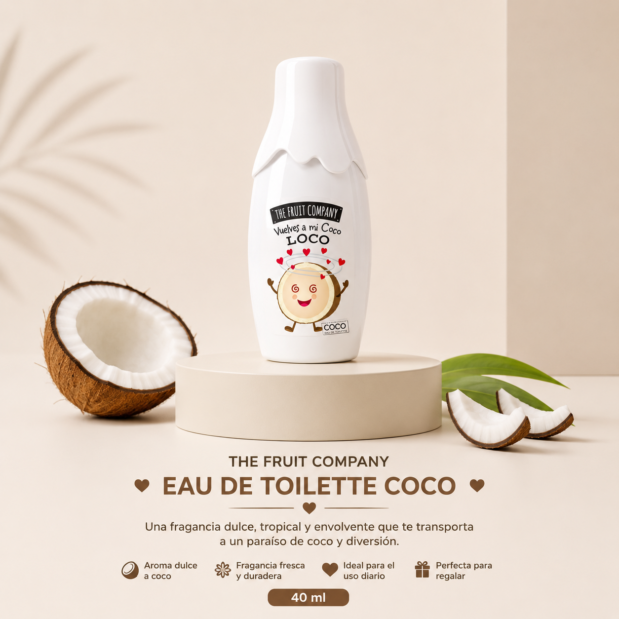 The Fruit Company Eau de Toilette Coco 40 ml – Fragancia Dulce y Tropical