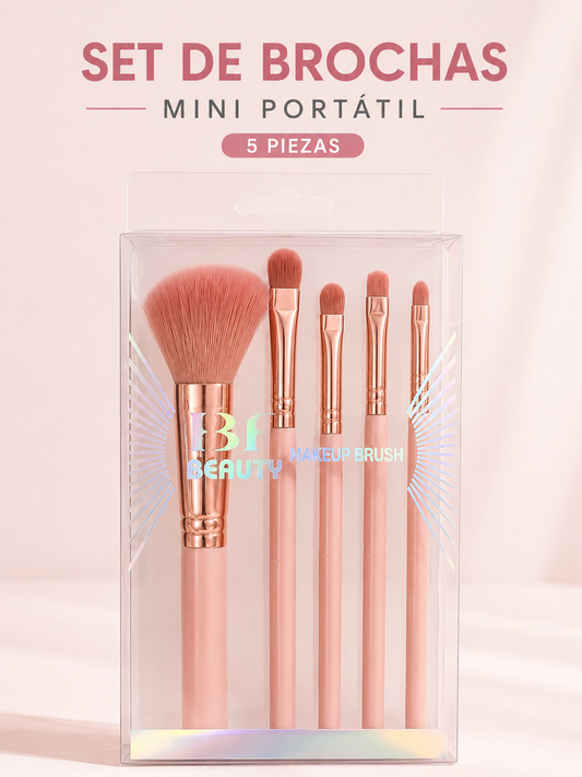 Set de Brochas de Maquillaje Mini Portátil 5 Piezas
