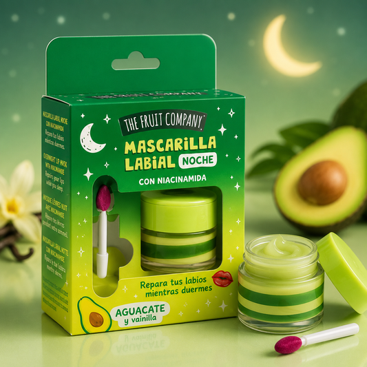 The Fruit Company Mascarilla Labial de Noche Aguacate y Vainilla con Niacinamida | Overnight Lip Mask