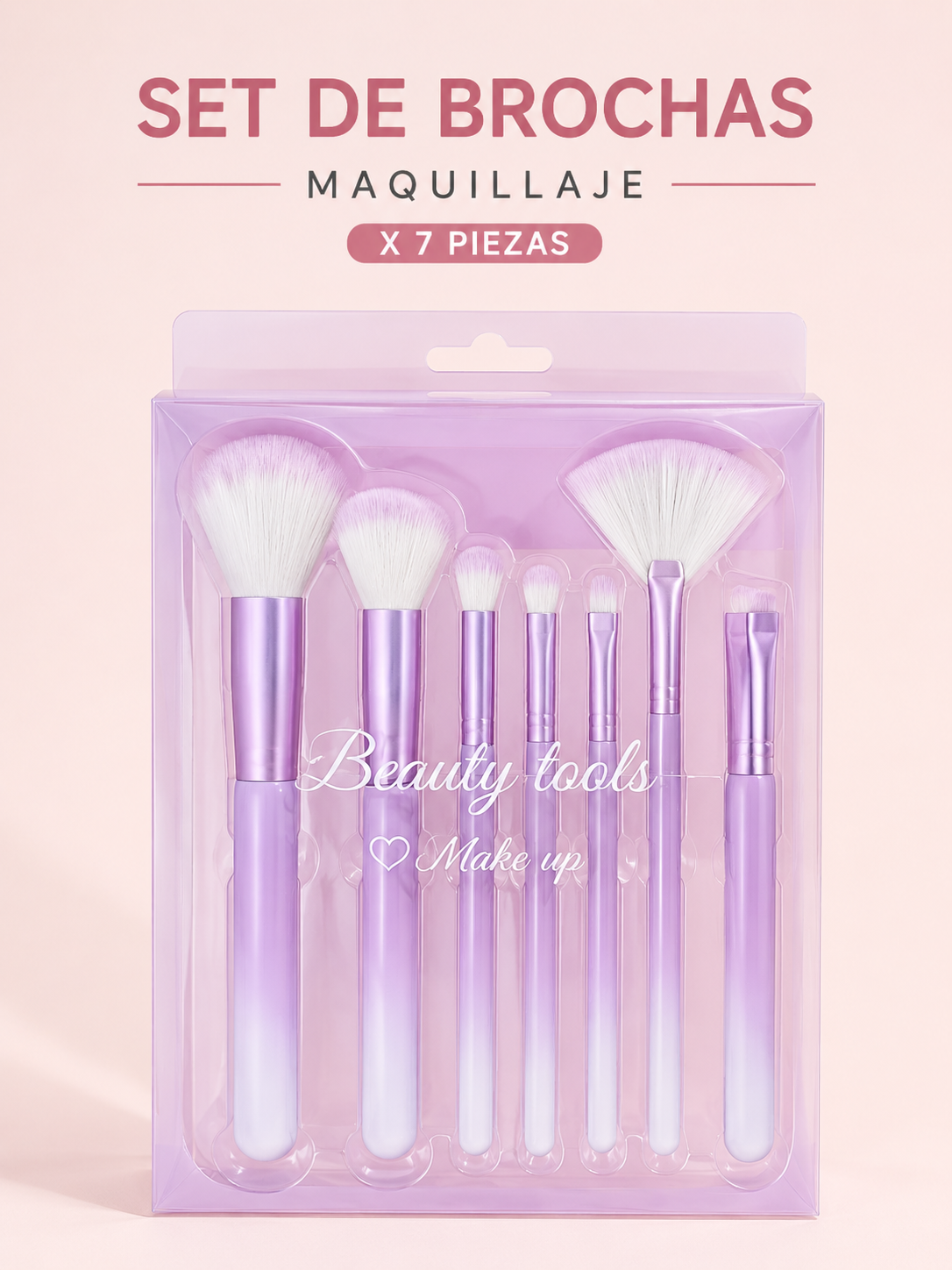 Set de Brochas de Maquillaje 7 Piezas Profesional