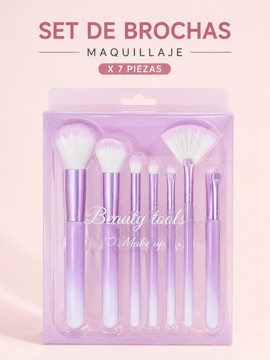 Set de Brochas de Maquillaje 7 Piezas Profesional