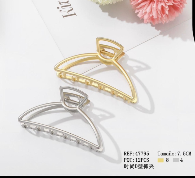 Pinza cabello dorado /plateado