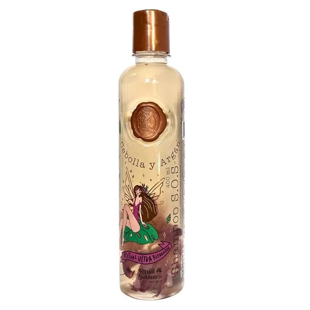 Ritual Botanico Shampoo Ultra Reparador S.O.S De Cebolla Y Argan, Sin Sal Ni Sulfatos, Natural, Ayuda Al Crecimiento, Repara Cuero Cabelludo Maltratados, Seco O Con Alisados 400ml, Clear