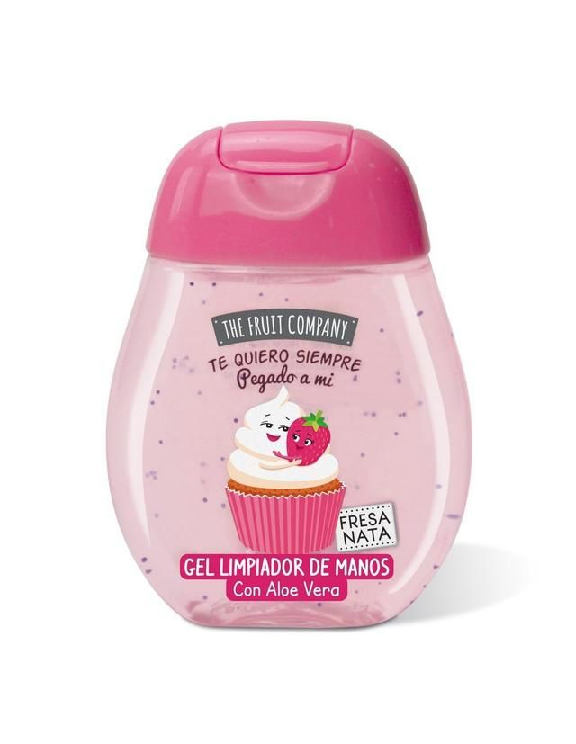 The Fruit Company Gel Limpiador de Manos Fresa Nata con Aloe Vera – 45 ml